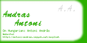 andras antoni business card
