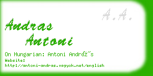andras antoni business card